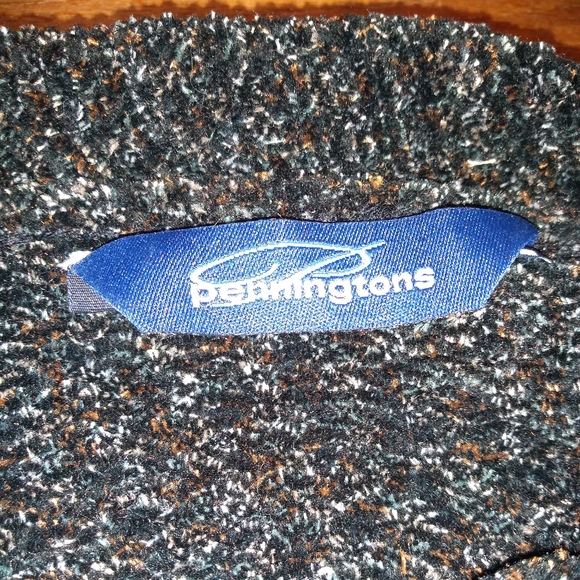 Retro Penningtons Black Cowl Neck Sweater, Size 5X, Y2K, Fringe - Picture 3 of 8